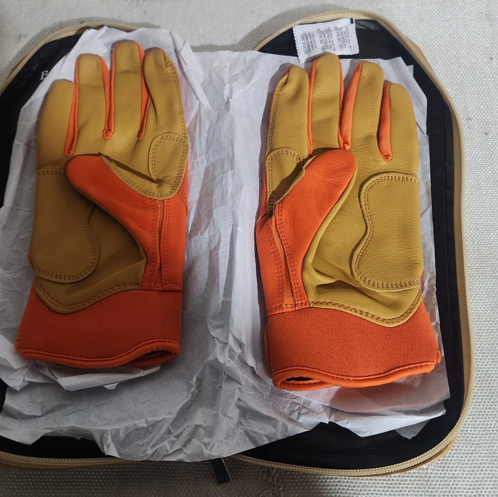 Orange and Tan Bruce Bolt Batting Gloves